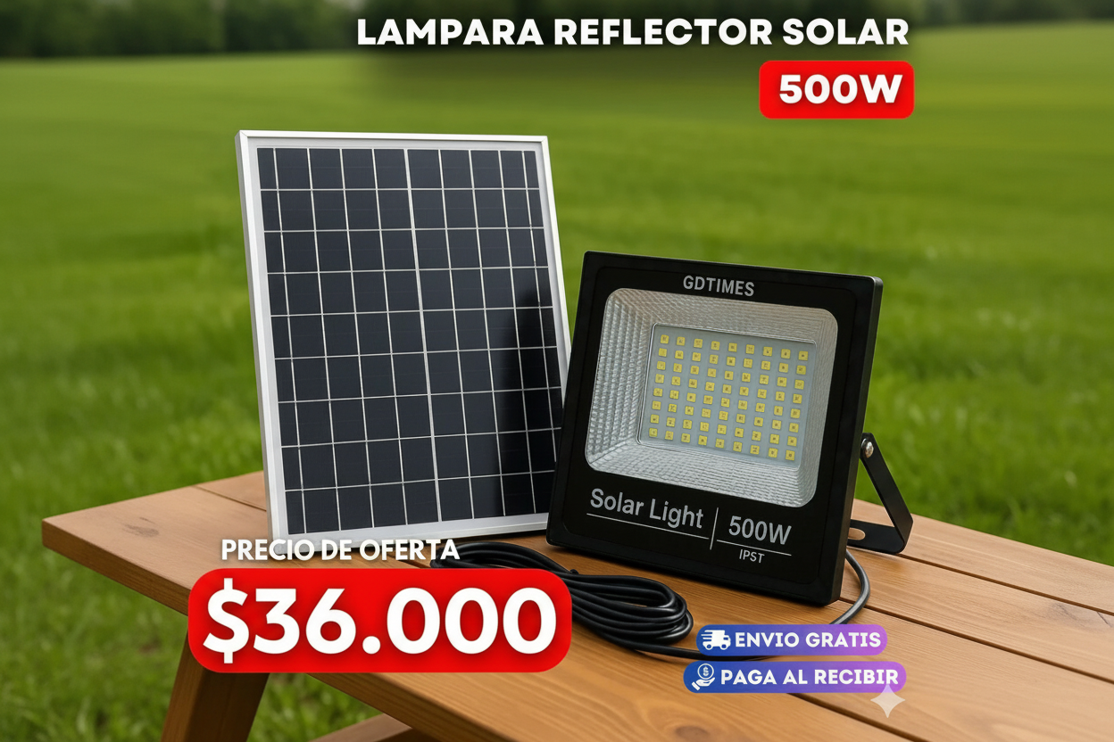 lampara-reflector-solar-500w-Envío Gratis-Garantía-12-meses