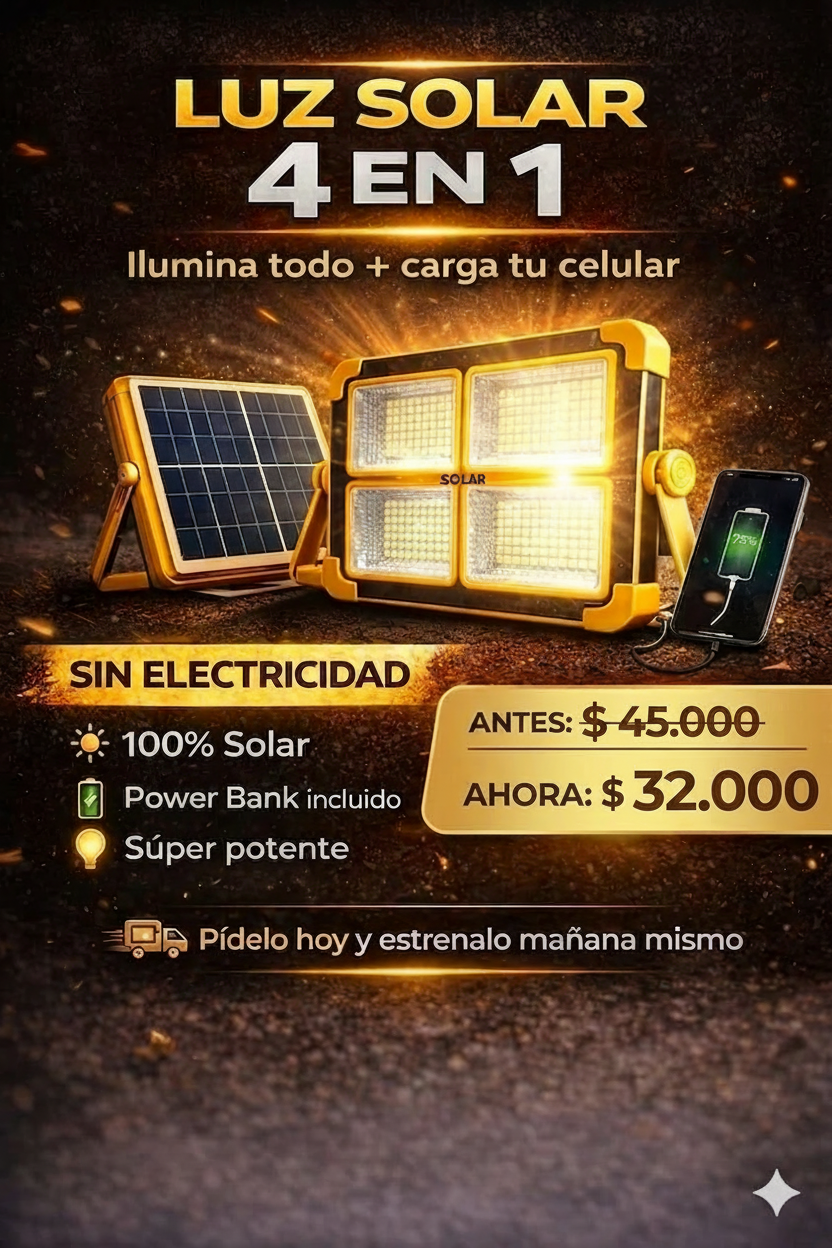 Reflector solar portátil (power bank integrado) - Envío Gratis