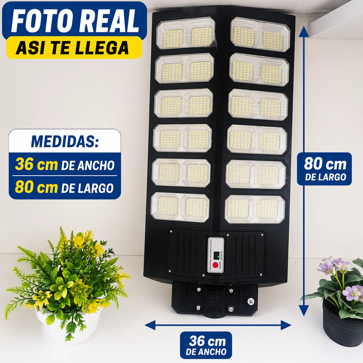LUZ SOLAR ULTRA POTENTE 7700LM PARA EXTERIORES 2