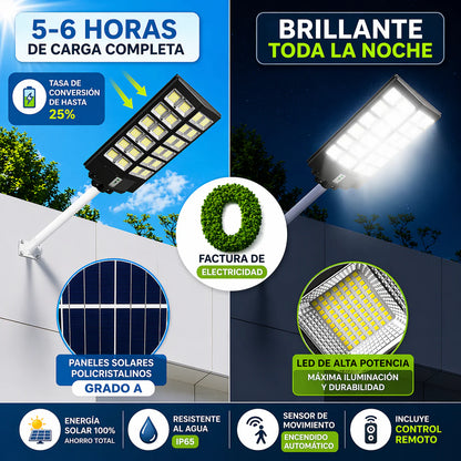 LUZ SOLAR ULTRA POTENTE 7700LM PARA EXTERIORES 2