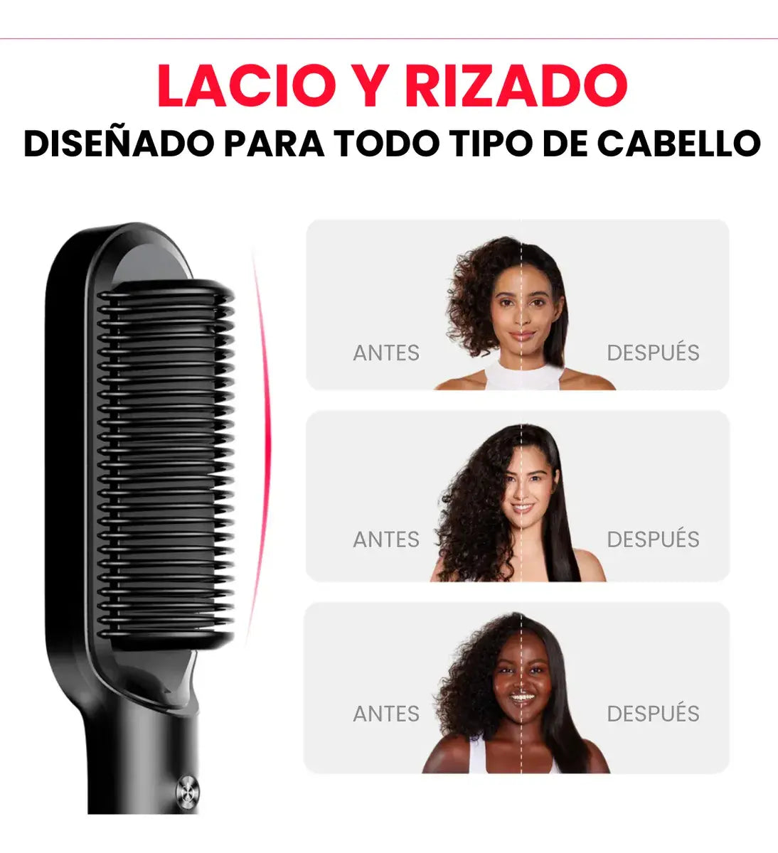 Cepillo Alisador | SoftHair™ 🔥Anti quemaduras 5 Niveles 45w🔥- Envío Gratis