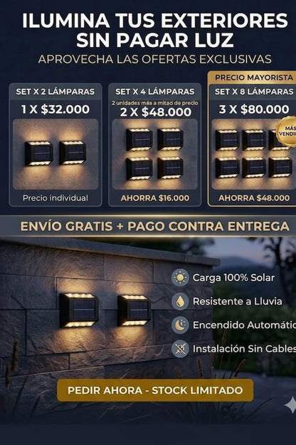Lampara led solar 10 Leds x2 - Envío gratis