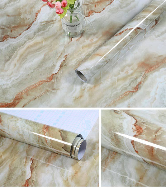 ROLLO DE MARMOL ADHESIVO PREMIUM - RESISTENTE AL CALOR Y HUMEDAD - ENVÍO GRATIS